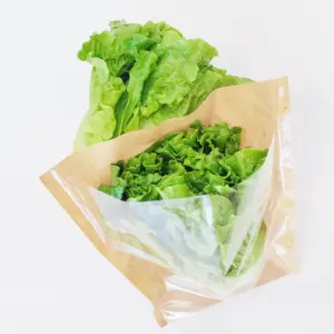 Recyclable Kraft Paper +Bopp Hydroponic Vegetable Living Lettuce Packaging Bag Plant Herbs Sleeves