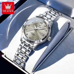 นาฬิกา OLEVS 9946 รุ่นดั้งเดิม นาฬิกาอัตโนมัติสำหรับผู้หญิง ดีไซน์คลาสสิก หน้าปัดเพชร พร้อมปฏิทินคู่ นาฬิกาข้อมือผู้หญิงระบบจักรกล นาฬิกาหรู - Product Image 1