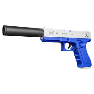 Glock Soft Bullet Foam Ejection Toy Foam Darts Blaster Pistol Manual Airsoft Gun with Silencer for Kid Adult