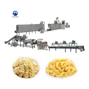 Máquina de procesamiento de cereales para el desayuno de copos de maíz Máquina para hacer bocadillos de maíz inflado