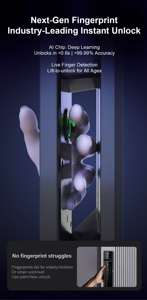 Tysh khóa cửa thông minh với máy ảnh và vân tay khóa điện ai thông minh ngoài trời không thấm nước khóa cerradura inteligente an ninh - Product Image 5