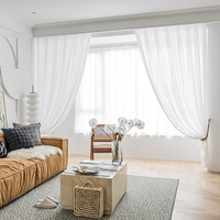 Voilages en tulle blancs Innermor ultra doux, sensation agréable au toucher, pour la décoration du salon, voile moderne en mousseline unie transparente