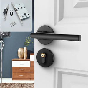 瀋陽ホテル客室ドアハンドル伝統的な黒色デザインドアロックセット簡単設置1年間保証工場卸売 - Product Image 5