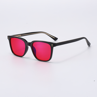 Lunettes de vue tendance en gros d'usine, légères, avec filtre anti-lumière bleue à 99 %, design riveté, verres carrés rouge-orange