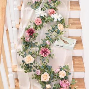 Decoraciones <span class=keywords><strong>de</strong></span> boda para mesa <span class=keywords><strong>de</strong></span> recepción que muestra el soporte Decoración Flores Artificiales Rose Vines Flores <span class=keywords><strong>de</strong></span> <span class=keywords><strong>seda</strong></span> decorativas - Product Image 3