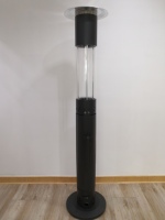 Poêle à granulés autoportant moderne en acier et métal pour l'extérieur Chauffage de terrasse Chauffage à granulés de bois alimenté au gaz