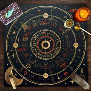 Tovaglia quadrata 49CM tessuto di velluto Mandala albero della vita farfalla tarocchi panno oracolo - Product Image 3