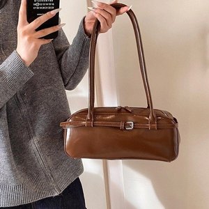 Bolsos de ropa interior de hombro rectangulares nuevos Vintage de lujo Sac a Main Women's Niche Designer Tote Glossy Boston Shoulder Bag - Product Image 3