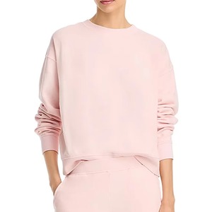 Women's <b>Pink</b> Cotton <b>Tracksuit</b> Set Crew Neck Long Sleeve Casual Sweatshirt and Ankle-Length Pants with Side Pockets Elastic Waist - Product Image 4