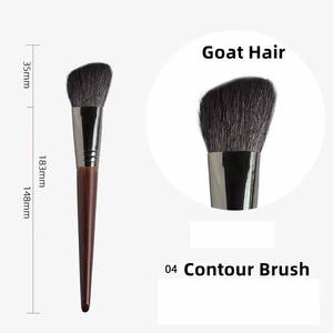 HMU DIY Ensemble de <span class=keywords><strong>pinceaux</strong></span> de maquillage pour le visage à poils de chèvre naturels et manches en bois, incluant un pinceau contour incliné pour poudre - Product Image 3