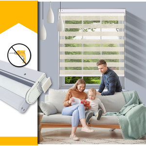 Không khoan ngày và đêm <span class=keywords><strong>Zebra</strong></span> rèm không dây rèm cuốn cửa sổ màn trập hai lớp trang trí văn phòng nhà tùy chỉnh kích thước - Product Image 1