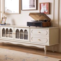 Meuble TV et table basse en bois massif, style moderne français, pour petit salon domestique