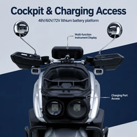 Moto électrique CE 2000W 72V avec batterie au lithium, vitesse maximale de 70 km/h (45 mph), charge maximale élevée, course, adulte