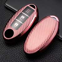 Étui de clé de voiture en fibre de carbone pour NS Qashqai J10 J11 X-Trail T31 T32 Kicks Tiida Pathfinder Murano Note, coque de clé de voiture en TPU