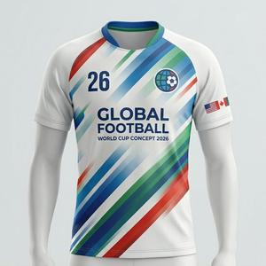 Nueva Camiseta de la Copa Mundial 2026 Hecha en Pakistán, Uniforme de Fútbol Personalizado por Sublimación, Transpirable, Manga Corta, 100% Poliéster - Product Image 1