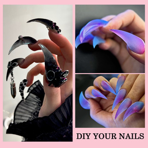 Moldes Profesionales <span class=keywords><strong>para</strong></span> <span class=keywords><strong>Uñas</strong></span> Stiletto, 140 Piezas/Caja, Transparentes, Doble Uso, Puntas de Extensión de <span class=keywords><strong>Uñas</strong></span> de Cobertura Completa, Material ABS, Pegamento, 7 Estilos de <span class=keywords><strong>Uñas</strong></span> Coffin - Product Image 5