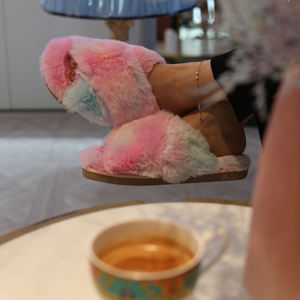 Cross Strap Open Toe Home Warm Women Fashion Cozy Plush Faux Fur Fuzzy Cozy Fluffy <strong>slippers</strong> - Product Image 5