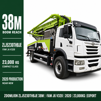 Pompe à béton diesel Zoomlion 38m FAW d'occasion 2020 J6 V320 comme neuve, machine de pompage de béton diesel FAW Zoomlion 38m d'occasion à l'exportation