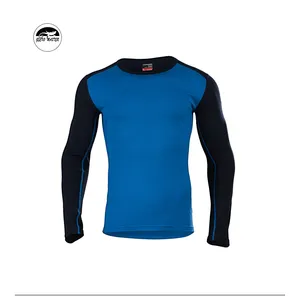 Cheap High Quality Men's Bodybuilding Raglan Long Sleeve Shirt Color Contrast Fitted Base Layer Top from GECKO MASTER