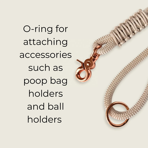 Correa de Lujo para Perro con Cuerda Trenzada, Herrajes en Oro Rosa, Hecha a Mano con Macramé, Correa Resistente de Nailon para Escalar - Product Image 3