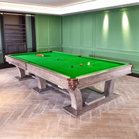 Table de billard d'angle 12 pieds en bois massif, pour usage domestique, commercial, club, personnalisation privée, version anglaise et chinoise