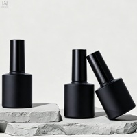 Botol Kosong Gel Kuku Hitam Mini 7ml 9ml Laris Manis dengan Kuas dan Tutup, Supplier Oem Odm, Pabrik Wadah Seni, Grosir
