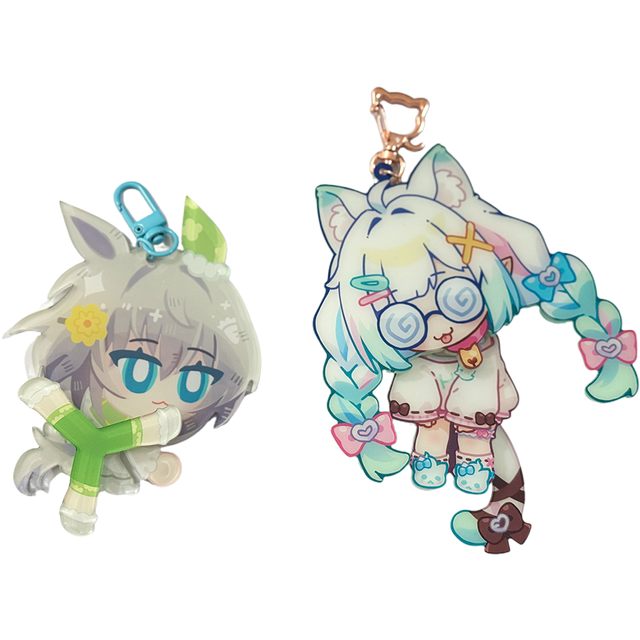Promotional Custom Printed Clear Charms Spinning Acrylic Keychain  Cut Cartoon Acrylic Charms Supplier