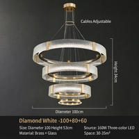 Lustre Moderne en Laiton et Verre Doré pour Salle à Manger, Suspension Artistique en Anneau, Luxe pour Villa, Hall d'Entrée, Salon