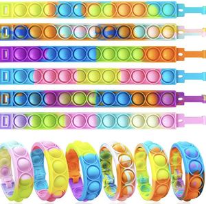 Push Pop Bubble Sensory Fidget Toy Bracelet Stress Plusieurs Couleurs Pulsera Silicone Popper Squeeze Popit Fidget Toy Bracelet - Product Image 4