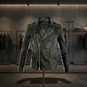 Newest Cafe <b>Racer</b> Motorcycle <b>Jacket</b> Cordura Stand Collar Zipper Multiple Pockets Retro Style Skinny Fit Winter Riding Fashion - Product Image 2