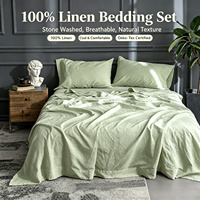 Vente flash : Parure de lit king size en lin 100% fait main, personnalisable, de luxe, haute qualité, écologique, avec housse de couette unie