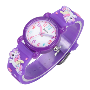 Elegante Eco-friendly PVC Kids Watch Hot Sale Unicorn <span class=keywords><strong>Analog</strong></span> Dial Barato Preço Mais Baixo Moda Charme Vidro Acrílico para Crianças - Product Image 3
