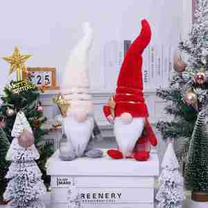 Cross-<b>border</b> New Arrival Nordic Plush Sequin Handmade Felt Christmas Faceless Doll Set Santa Claus Figurine Window <b>Display</b> - Product Image 1