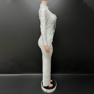 Novance Y3710 Nuovi Arrivi Abiti <span class=keywords><strong>da</strong></span> Sera di Lusso con Strass e Perle per Donne, Elegante Vestito <span class=keywords><strong>Bianco</strong></span> per Matrimoni e Cocktail Party - Product Image 2