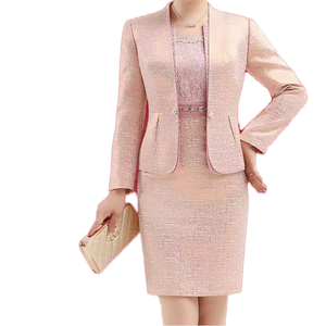 جديد قطعتين فساتين أم العروس مع جاكيت دانتيل حبة زفاف رسمية عالية الجودة فستان أم العريس - Product Image 1