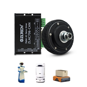ZLTECH ISO9001 CE 4 pouces 24V 2N.m 50kg charge 450 tr/min AGV roue électrique à entraînement direct moteur de moyeu cc sans brosse pour Robot avec encodeur - Product Image 2