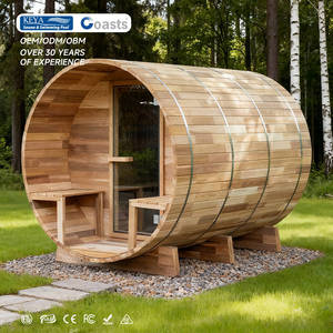 Sauna Keya, demi-fenêtre, baril de sauna avec véranda, cabine de spa extérieure, sauna extérieur avec poêle à bois à vendre - Product Image 1