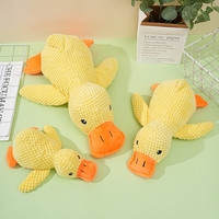 2025 Offres Spéciales pas cher amusant dessin animé grinçant canard chien jouet à mâcher en peluche jouet pour animaux de compagnie avec crêpe papier caractéristique résistante aux morsures pour gros Gogs