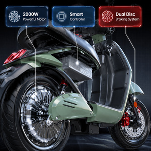 โรงงานขายส่งมอเตอร์ไซค์ไฟฟ้าแบบวินเทจย้อนยุคสำหรับผู้ใหญ่จากจีน 60-72V 2000W สกู๊ตเตอร์ระยะไกล 50-55 กม./ชม. ความเร็วสูง ประสิทธิภาพเยี่ยม - Product Image 4