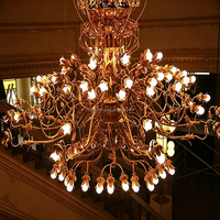 Lustre vintage en laiton massif forgé, luminaire de plafond personnalisé en forme de gourde pour hôtel, villa, hall d'entrée, éclairage d'escalier