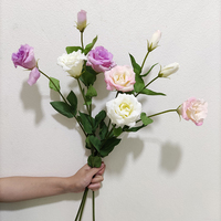 Top Grade Faux Chinois Bellflower Fleurs Décoratives Soie 3 Têtes Ballon Fleur Pièce Maîtresse Décor Real Touch Fleur