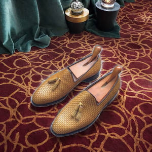 Sh11772A Mocasines de Hombre de Cuero Sintético con Punta Puntiaguda, Borlas y Tacón Bajo, Estilo Slip-On, Zapatos Casuales para Primavera/Verano - Product Image 3