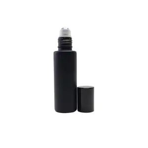 5ml ml 15 10ml Preto fosco garrafas de vidro roll on garrafas de vidro fosco preto roller ball Roller-017RL