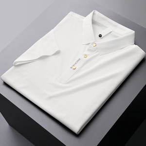 Polo de algodón para hombre recién llegado, Polo estampado para hombre, camiseta de gama alta sin costuras, solapa fina de seda helada, camiseta para hombre - Product Image 1