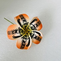 Tige unique en mousse Fleur Cheveux Pick Pin Polynésien Tribal Print Plumeria Frangipanier Tiare Hibiscus Oreille Accessoires pour Polynésien
