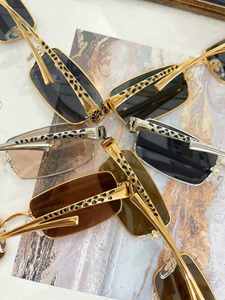 Gafas de Sol de Diseño de Lujo 2024 con Lentes de Espejo, para Hombre y Mujer, de Alta Calidad, Clásicas, con Marco de Metal Blanco, Nuevas y Modernas - Product Image 2