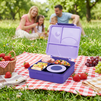 Boîte à lunch scolaire pour enfants sans BPA, conteneur alimentaire multi-compartiments, boîte à lunch bento en plastique portable pour enfants avec poignée