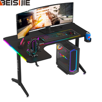 Beisijie E-sports Table de jeu blanche en forme de L course gauche bureau de jeu porte-gobelet crochet pour casque