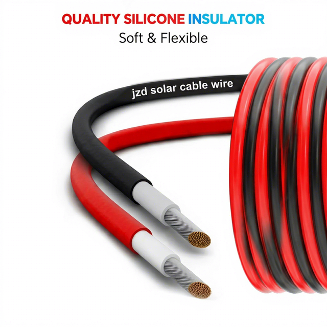 JZD Manufacturer Solar Cable 1500V DC PV Wire XLPE Insulation Anti-UV Outdoor Photovoltaic Copper Cable H1Z2Z2-k Solar Cable