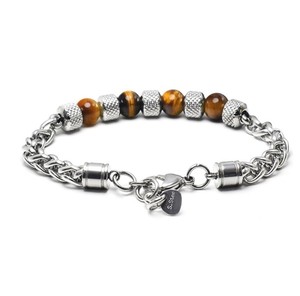 Pulsera de ojo de tigre de acero inoxidable, 8mm, cuentas de piedra, <span class=keywords><strong>2022</strong></span> - Product Image 3